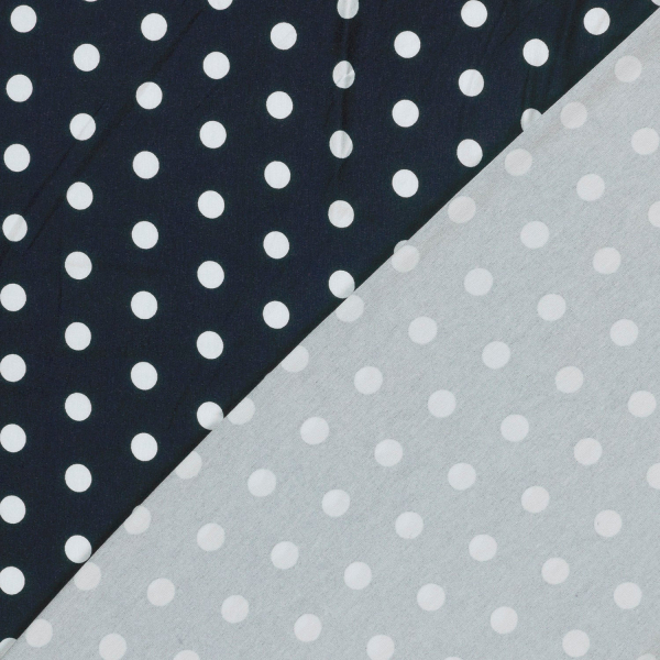 Viskosejersey - Espe Dots - navy/white