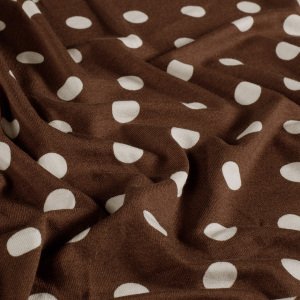Viskosejersey - Espe Dots - brown/white
