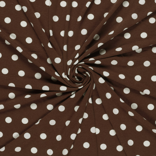 Viskosejersey - Espe Dots - brown/white