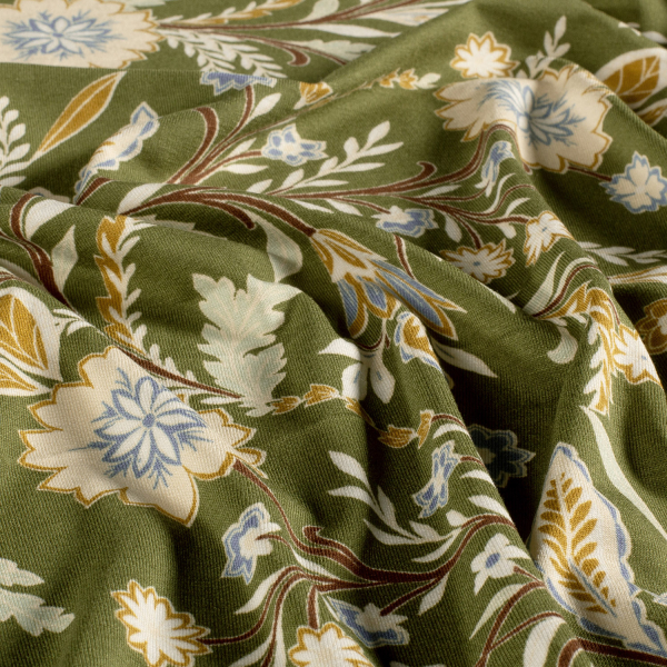 Viskosejersey - Evie Flowers - olive