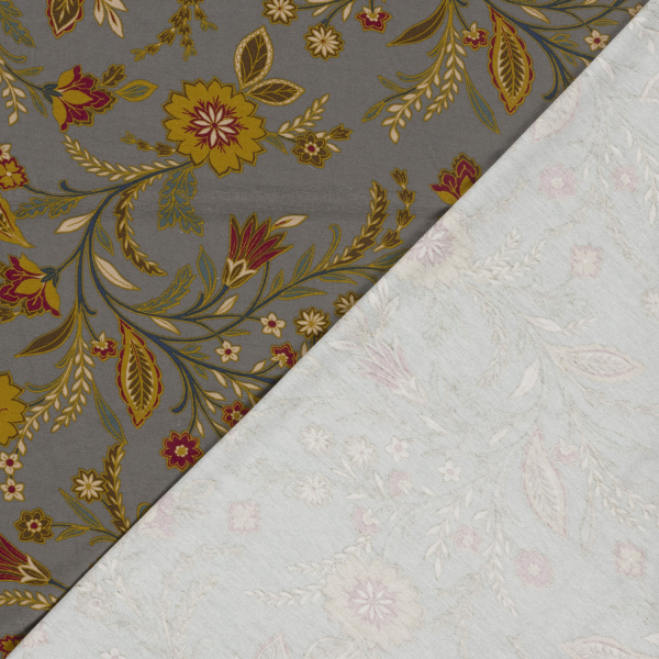 Viskosejersey - Evie Flowers - grey