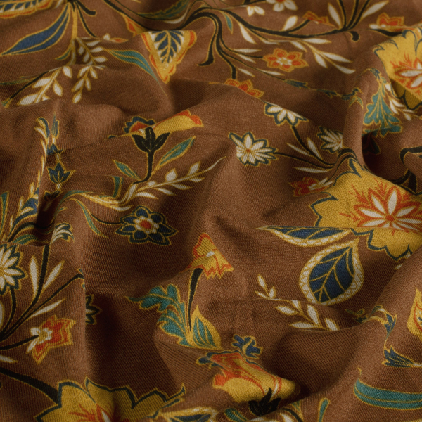 Viskosejersey - Evie Flowers - brown