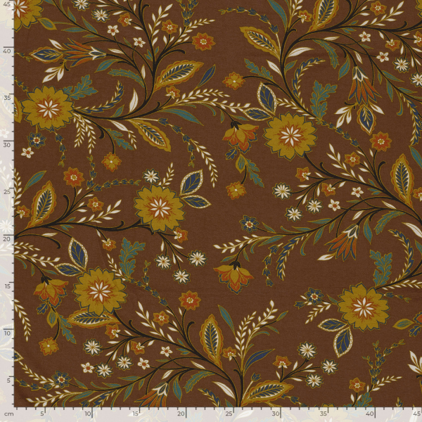 Viskosejersey - Evie Flowers - brown