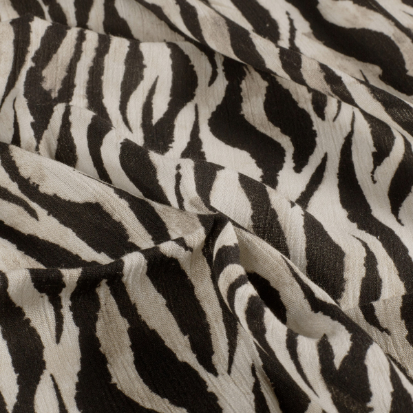 Viskose Crepe - Taina Zebra - black/sand