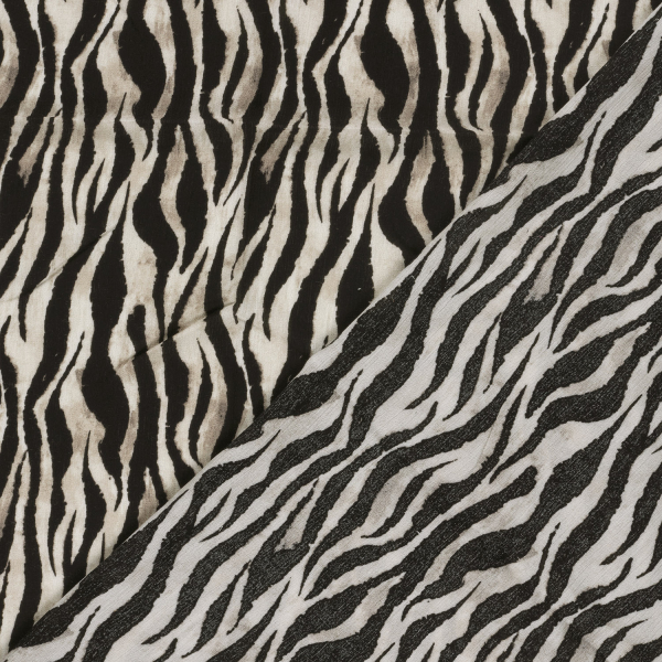 Viskose Crepe - Taina Zebra - black/sand