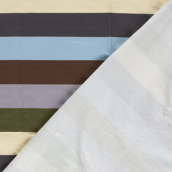 French Terry - Pablo Streifen - sand/schwarz/hellblau/braun