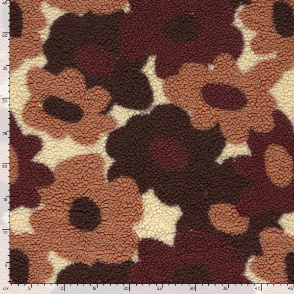 Teddy Plüsch - Vintage Bloom - ecru/nude/bordeaux