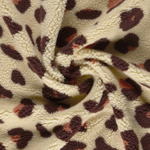 Teddy Plüsch - Mantelstoff - Kenta Leo - beige/brown