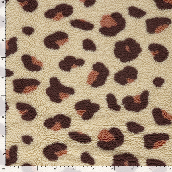 Teddy Plüsch - Mantelstoff - Kenta Leo - beige/brown