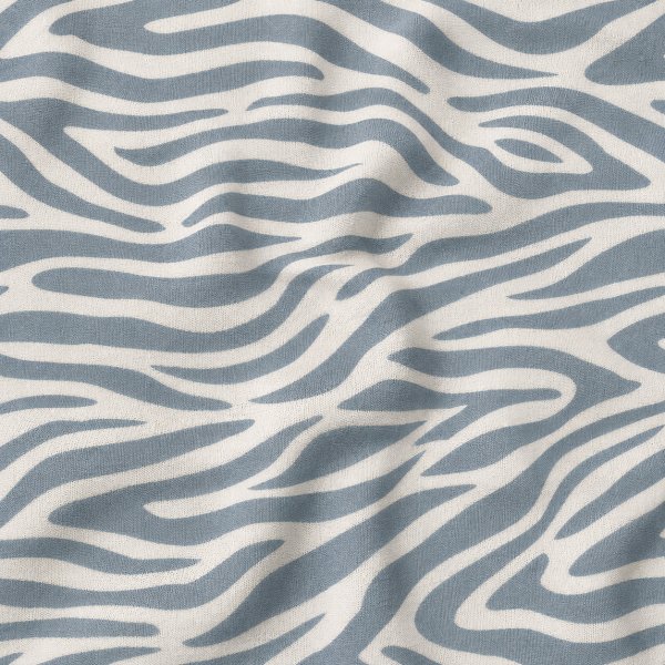 French Terry Crepe - Marbod Zebra - dusty blue