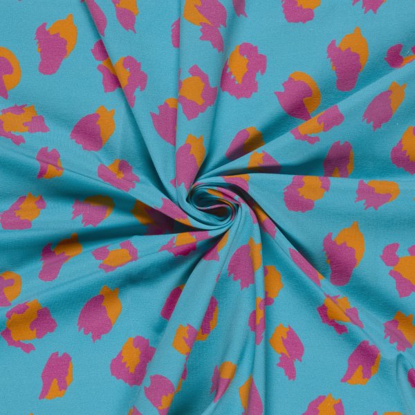 Jersey - Leo - türkis/fuchsia/orange - by Fräulein von Julie