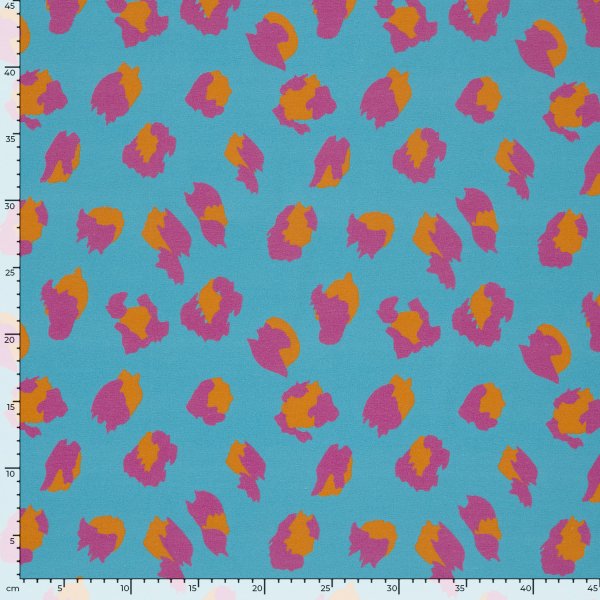 Jersey - Leo - türkis/fuchsia/orange - by Fräulein von Julie