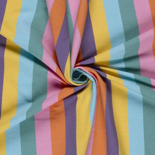 French Terry - Regenbogenstreifen - mint/gelb/lila - by Fräulein von Julie