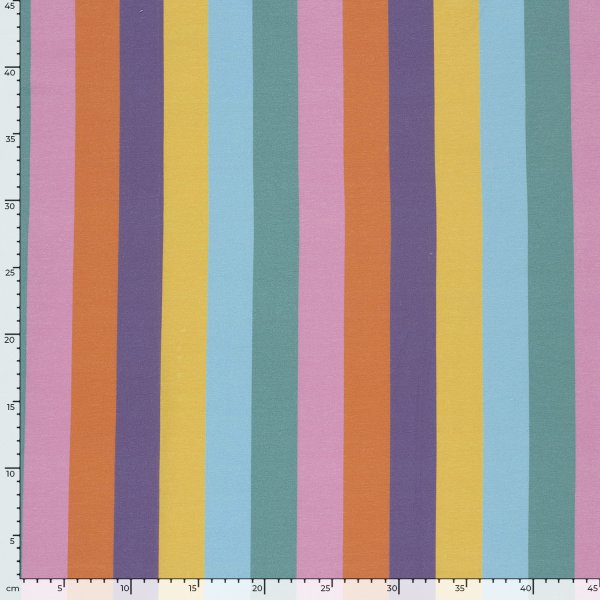 French Terry - Regenbogenstreifen - mint/gelb/lila - by Fräulein von Julie