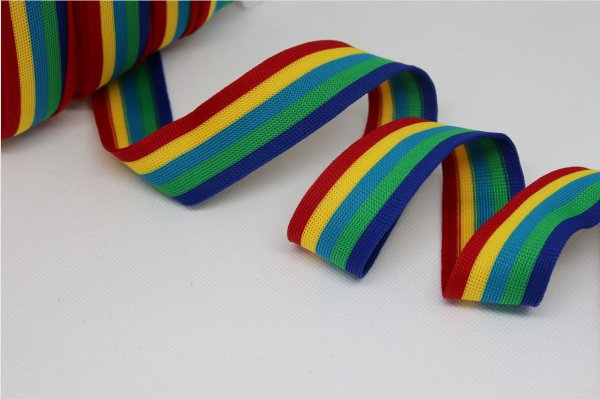 Stripes - unelastisch 3 cm - Regenbogen