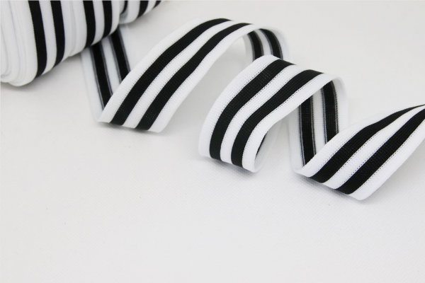 Stripes - unelastisch- 3 cm - weiß/schwarz
