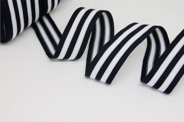Stripes - unelastisch 3 cm - marine/weiß