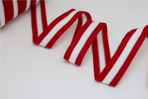 Stripes - unelastisch 2,5 cm - rot/weiß