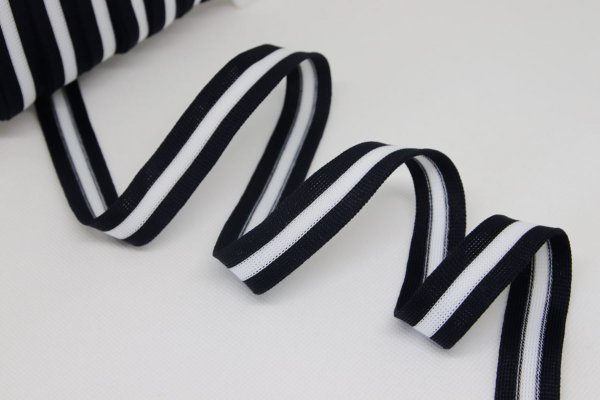 Stripes - unelastisch 2 cm - marine/weiß