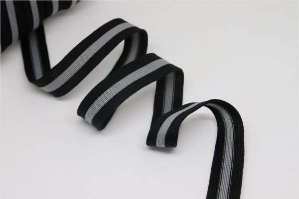 Stripes - unelastisch 2 cm - schwarz/grau