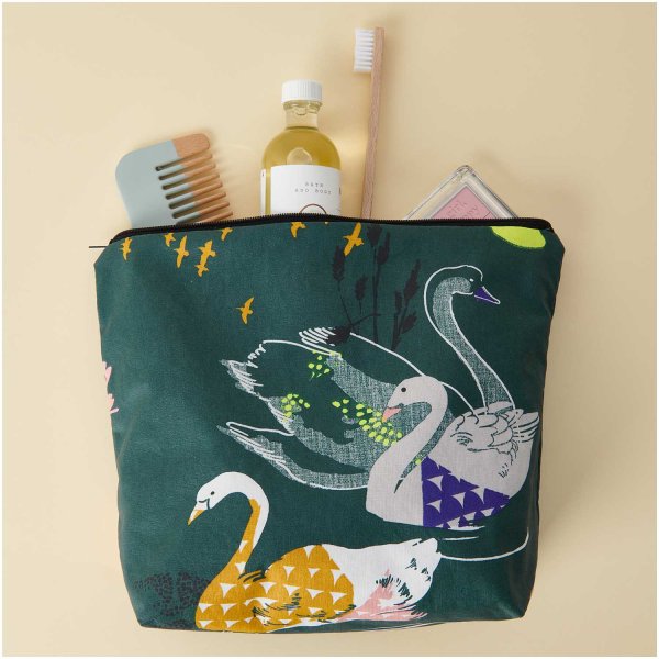 Kosmetiktasche - Okina Hana - dunkelgrün - Rico Design