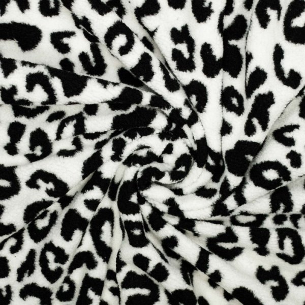 Mantelstoff - Curly Lamb - Raiko Leo - white/black