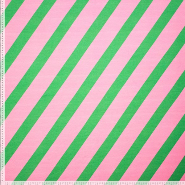 French Terry - Noa Stripes - grün/rosa