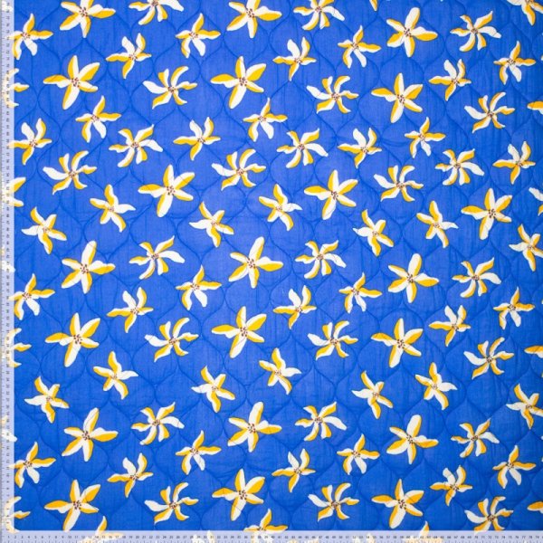 Doubleface Musselin/Baumwollstepper - Candid - blau/gelb