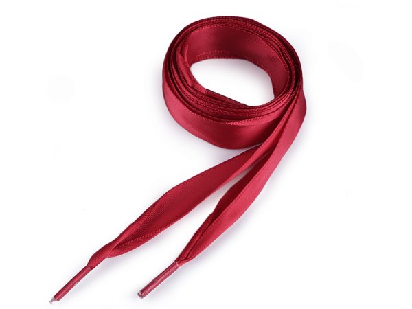 Satin Flachkordel - 1,9 cm breit - 110 cm lang - bordeaux