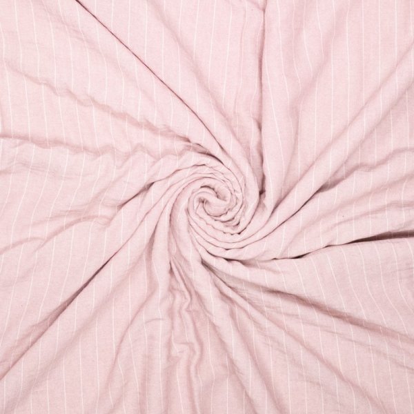 Viskose Leinengemisch - Wanjo Streifen - rosa/ecru