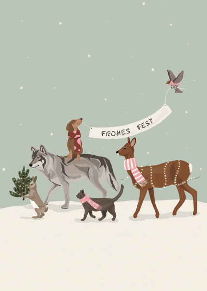 Postkarte - Frosted Walks - Alfie´s Greetings