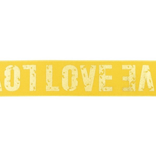 Gummiband - LOVE - ocker/gold