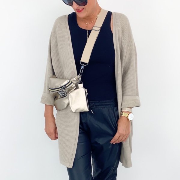 B-Ware!!! - Modalstrick - Waffle Knit - 60cm Panel - sand - Waffle Fall