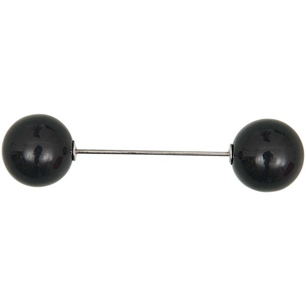 Zwei Perlen Pin - schwarz - 60mm