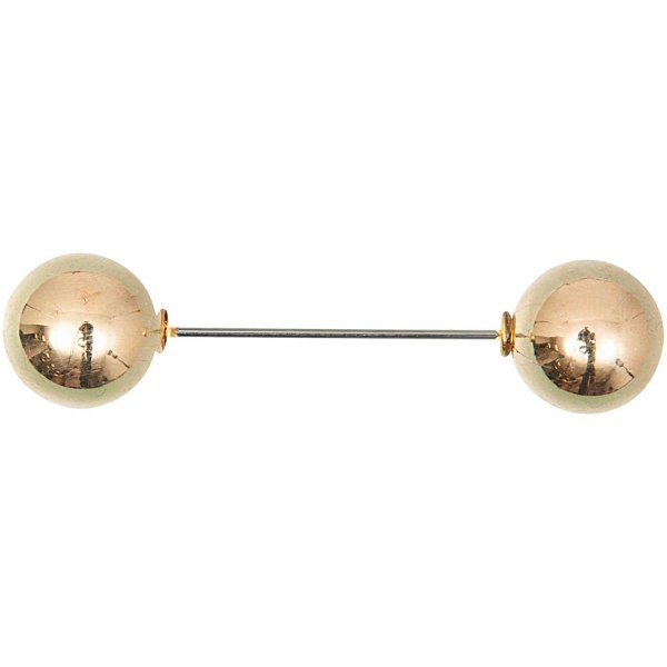 Zwei Perlen Pin - gold - 60mm