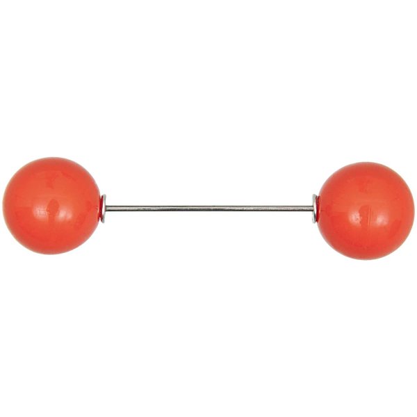 Zwei Perlen Pin - orange - 60mm