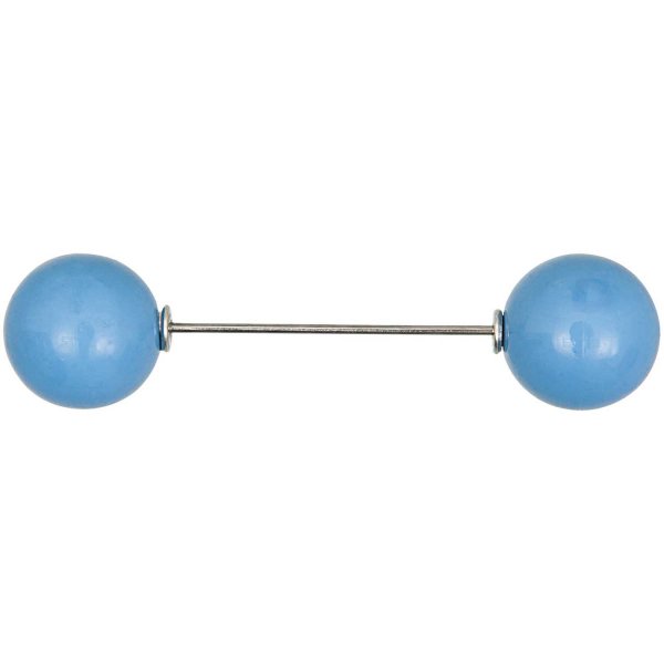 Zwei Perlen Pin - blau - 60mm
