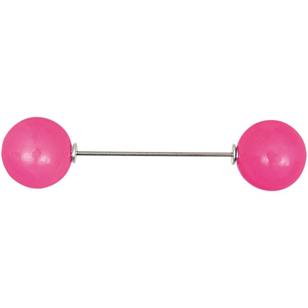 Zwei Perlen Pin - neon pink - 60mm