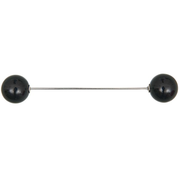 Zwei Perlen Pin - schwarz - 95mm