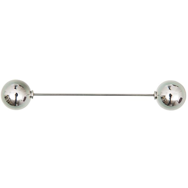 Zwei Perlen Pin - silber - 95mm