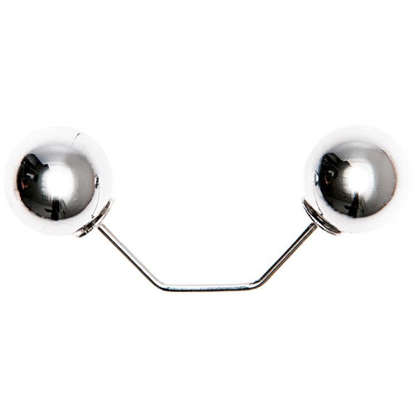 Zwei Perlen Pin - silber - 65mm