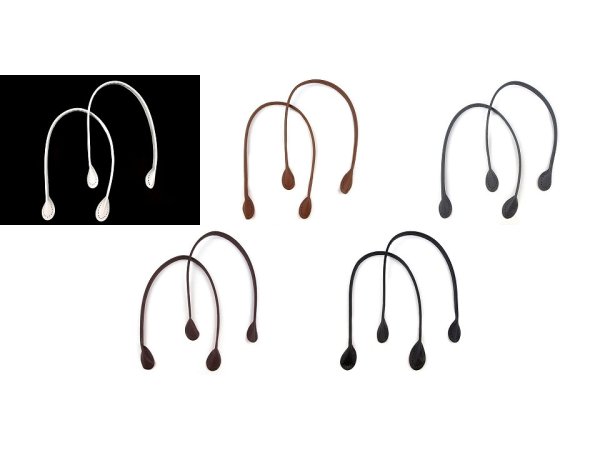 Taschengriffe aus Kunstleder- cognac braun - 2er Set