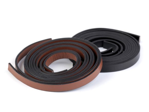 Lederriemen für Taschen - schwarz - 2er Set - 10mm x 2.5mm