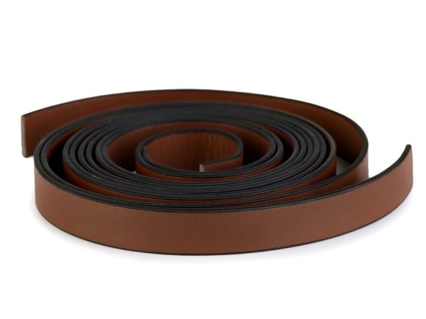 Lederriemen für Taschen - braun - 2er Set - 15mm x 2mm