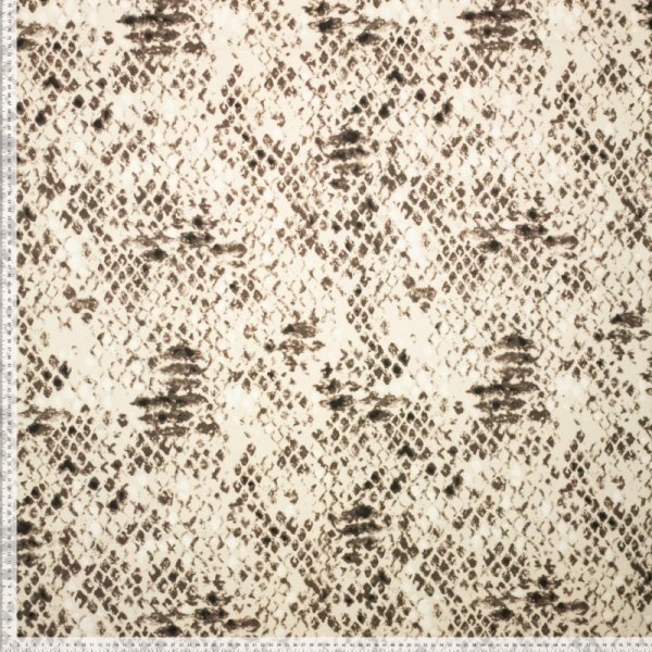 Baumwoll Stretch - Snake - Animalprint - brown/ecru