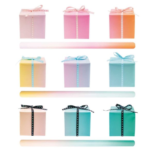 Geschenkpapier - Farbverlauf - 3er Set - Rico Design