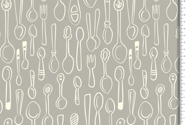 Bio Baumwolle - Silver Spoon - grau - In my Kitchen - Hamburger Liebe