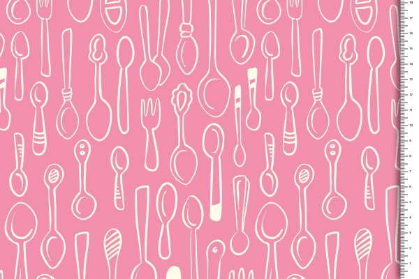 Bio Baumwolle - Silver Spoon - rosa - In my Kitchen - Hamburger Liebe