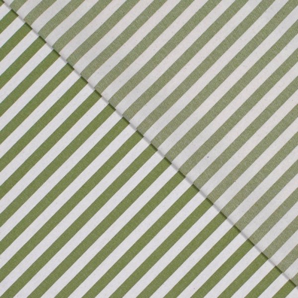 Baumwolle Denim - Laurent Streifen - grün/naturweiß