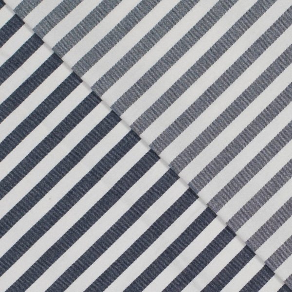 Baumwolle Denim - Laurent Streifen - dunkelblau/naturweiß